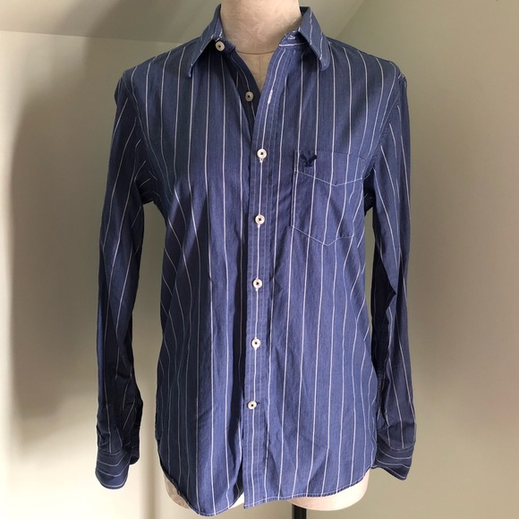 American Eagle Outfitters Tops - American Eagle Vintage Fit Stripe Collared Top